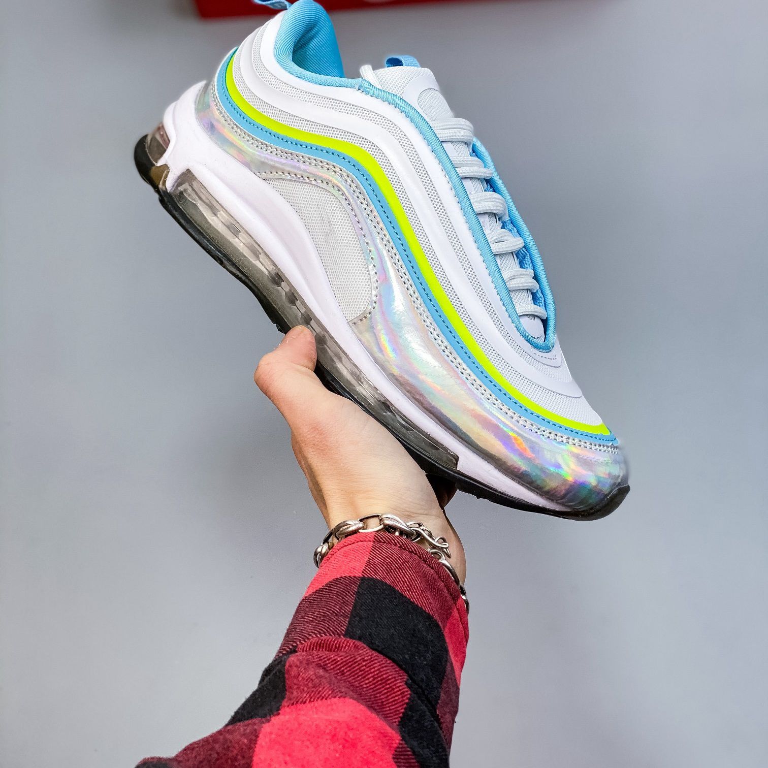 Retro Unisex Air Zoom Max 97 Running Shoes Womens Mens 97s Tartan