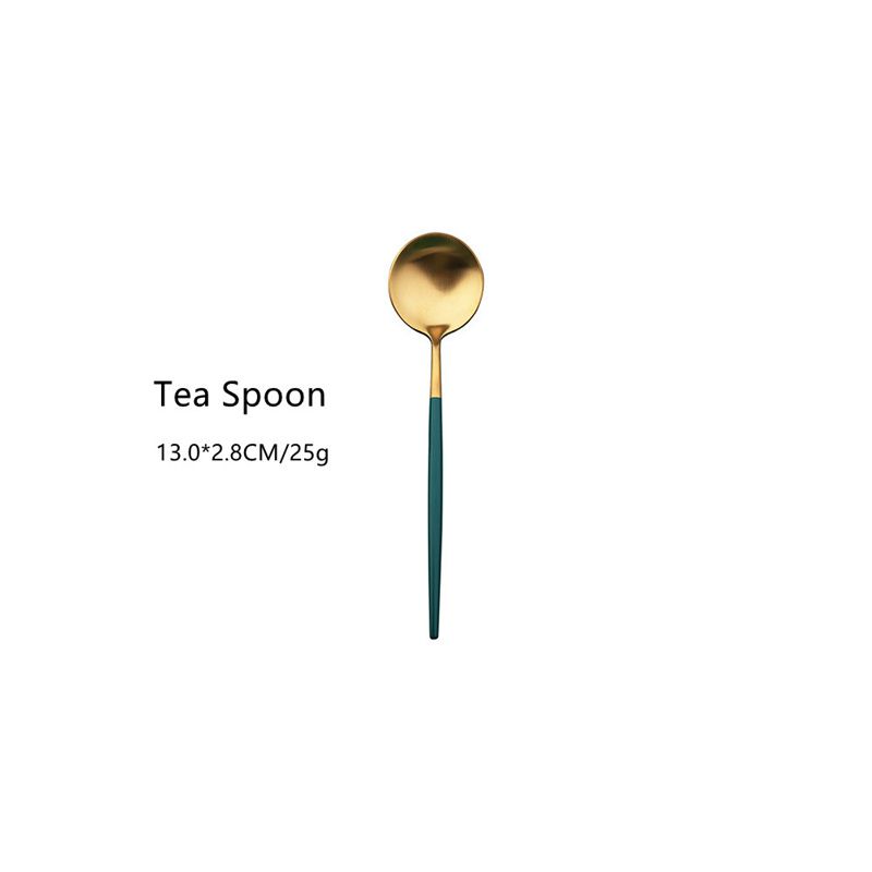 gold&green tea spoon