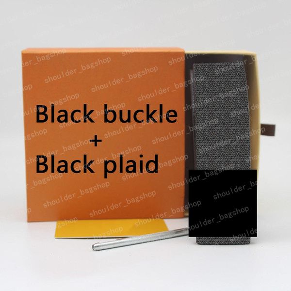#07 damier black + black buckle