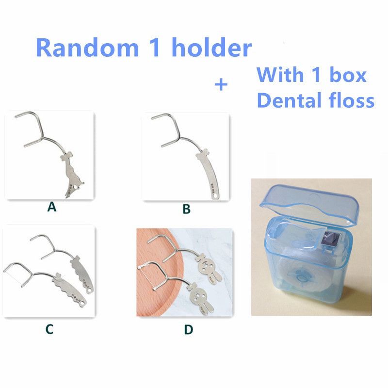 Stainless Steel Toothpick Dental Floss Reusable For Flossing Holder Portable ECO Friendly Teeth