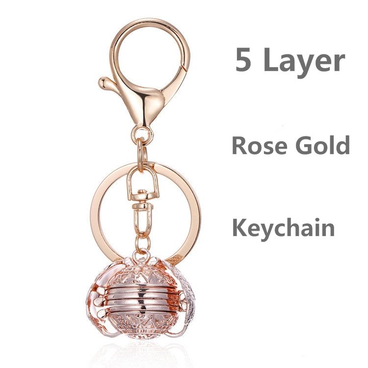 Keychain de ouro rosa de 5 camadas