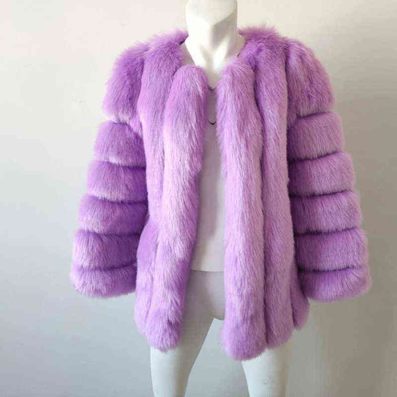 Abrigo de piel púrpura
