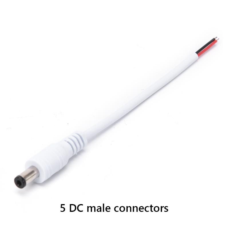 5Pcs DC Male White