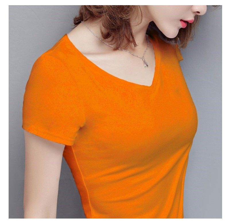 Orange V-neck