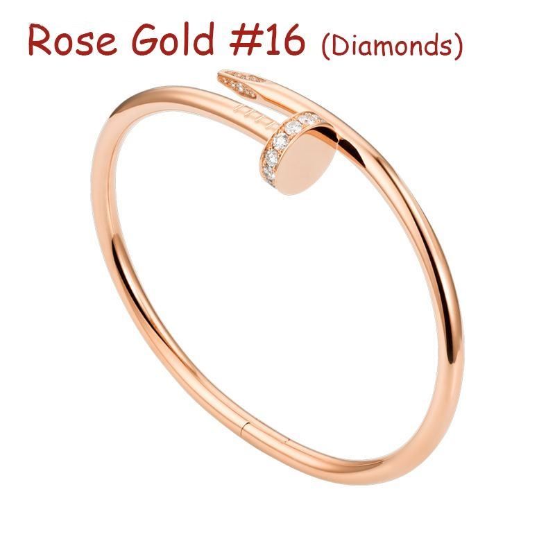 Różowe złoto # 16 (diamenty bransoletka do paznokci)