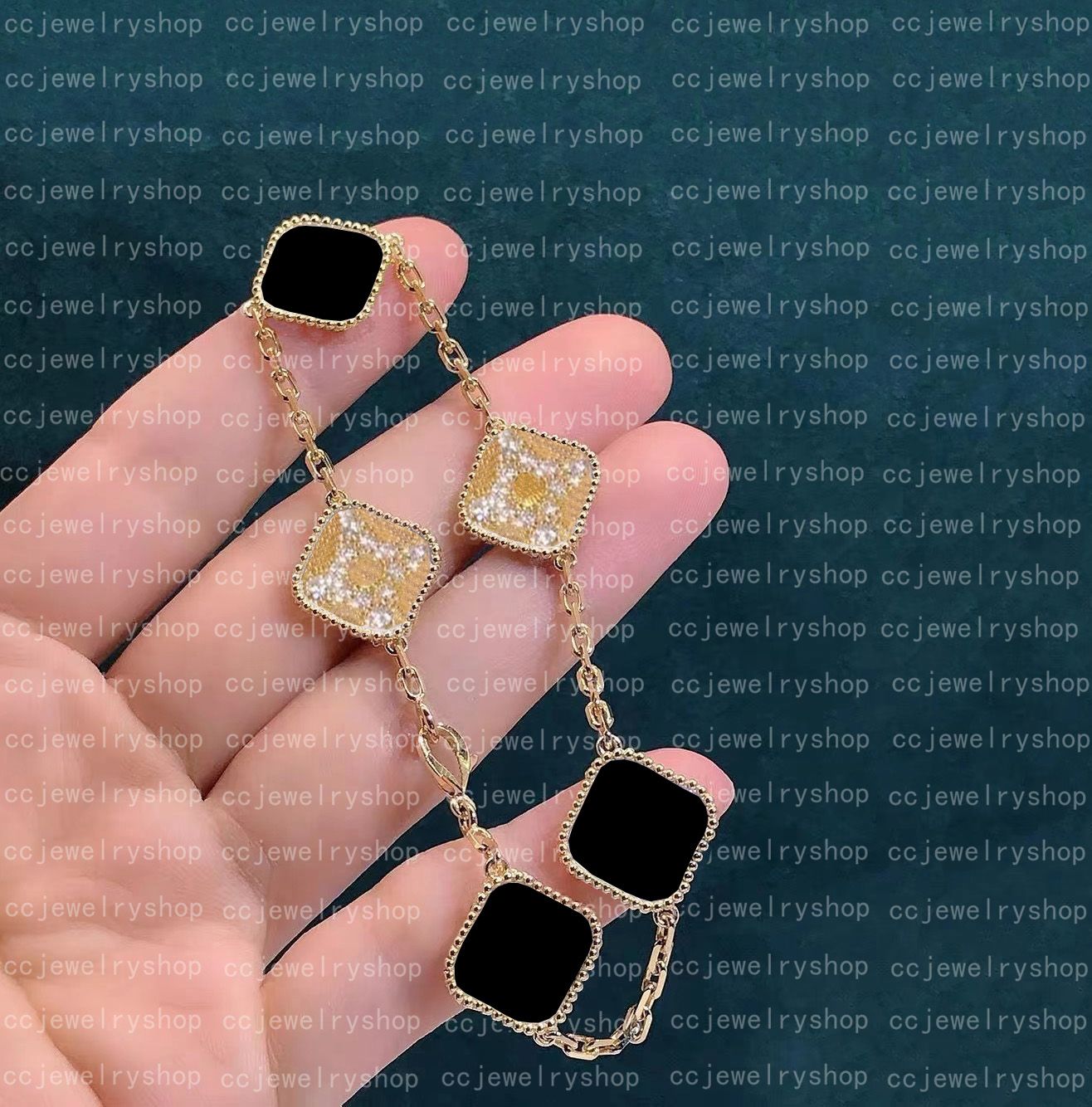 Gold + Black(with diamonds)