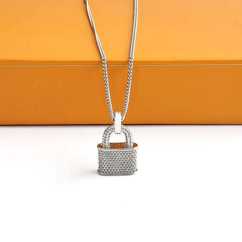 Silver full diamonds lock