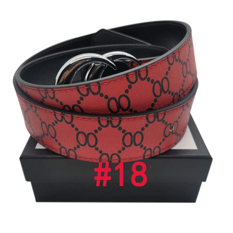#18 Hebilla plateada + cinturón rojo