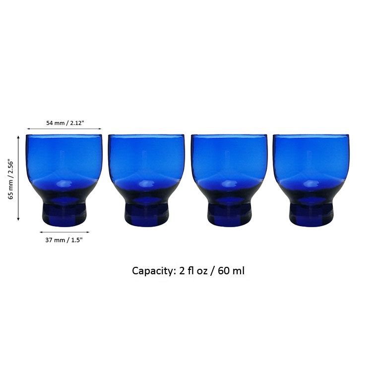 Set med 4 koppar blå