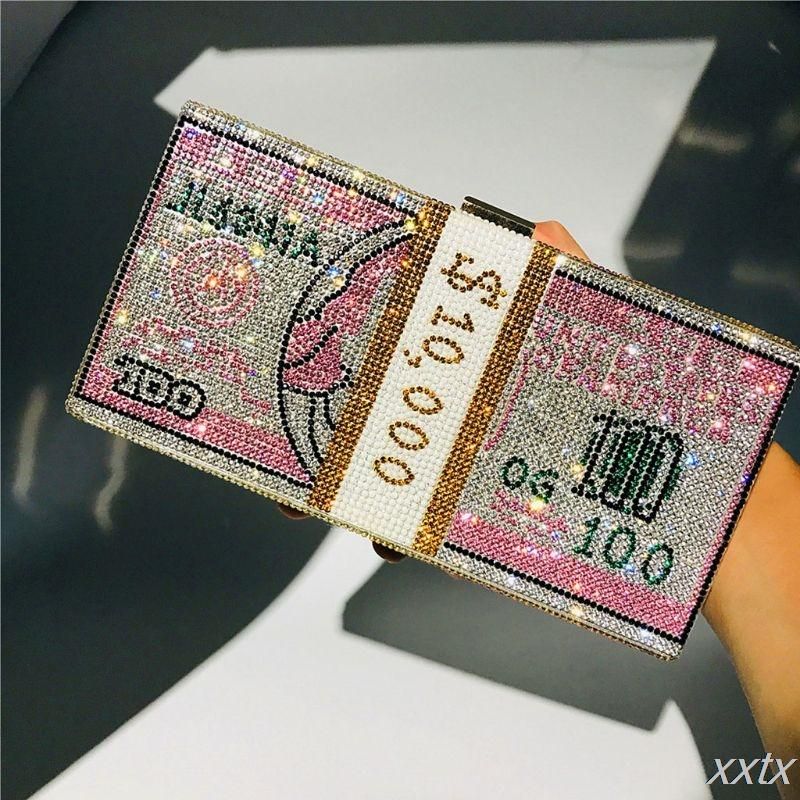 Rhinestone money online clutch wholesale