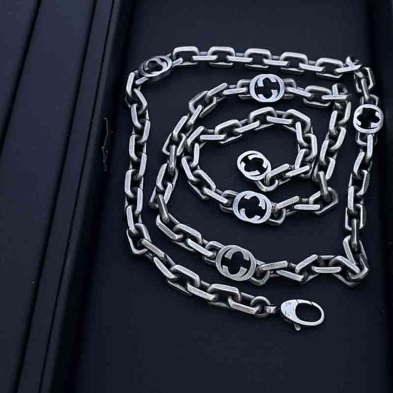 Interlocking Necklace (60cm)-925 Silver