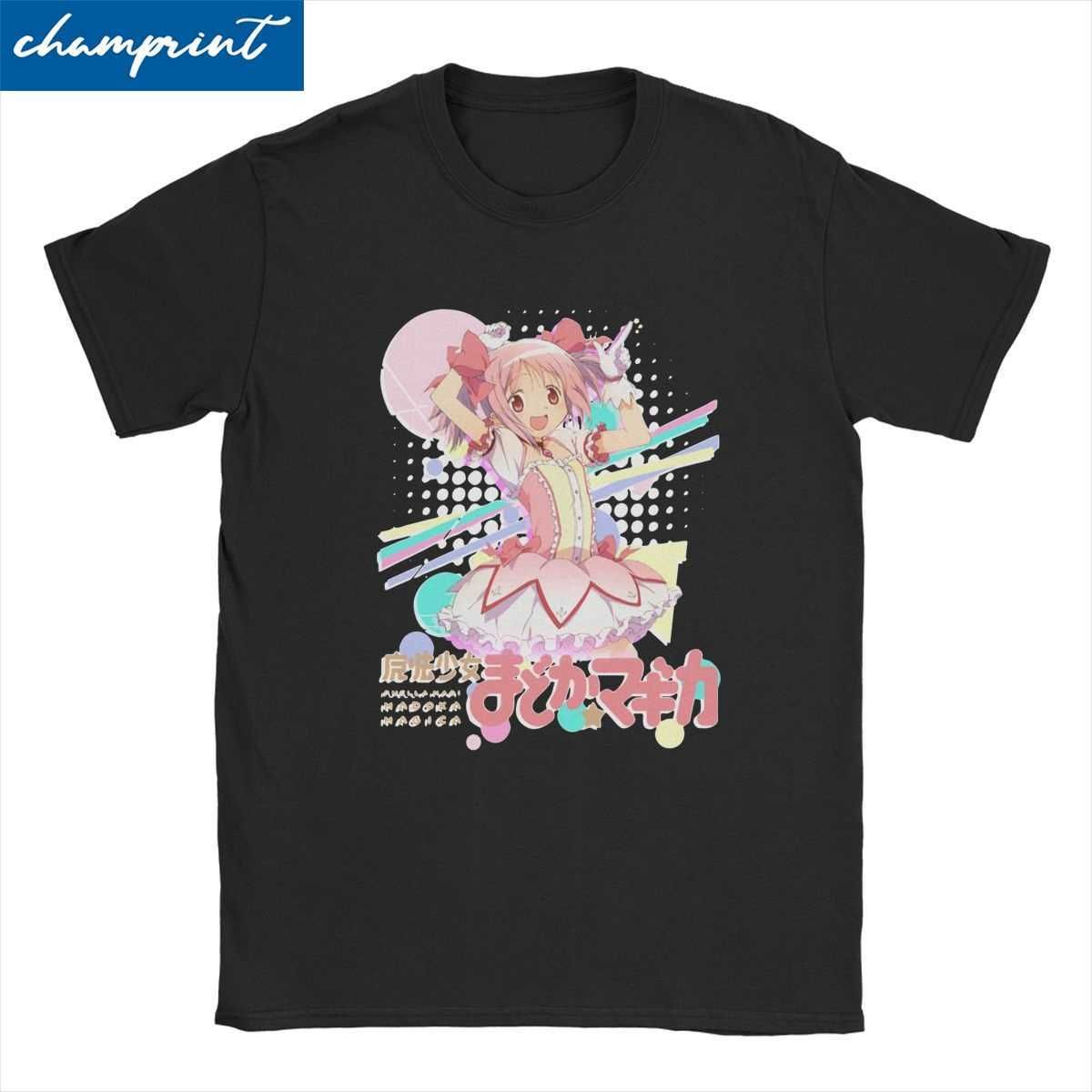 Camisetas de manga corta de Madoka y Mujeres, Hipster, Cuello Personal,  Kawaii, Animación Mágica, Chicas, Ropa