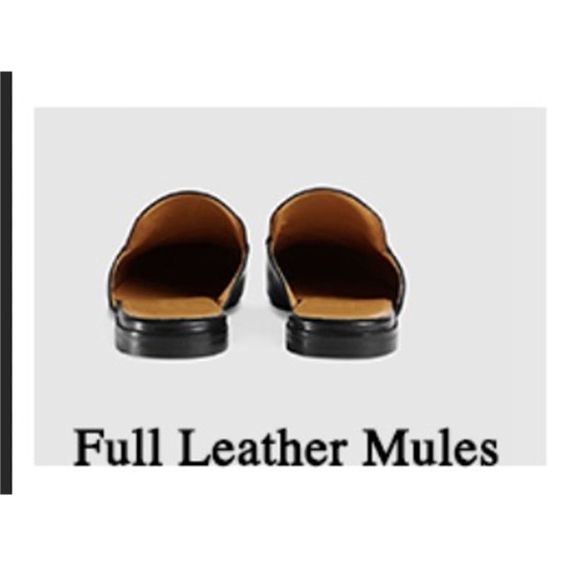 full Leather Slippers Mules