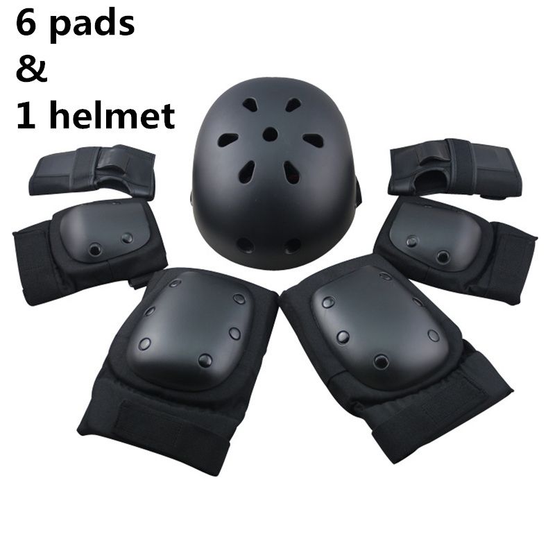 6 패드 1 헬멧 검은 색