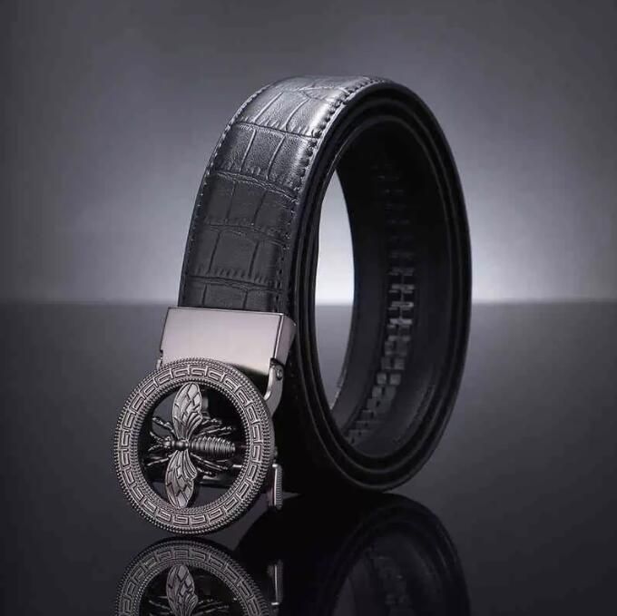 New Fashion Luxury Belt Cowskin Leather Automatic Buckle Belt Strap Mens  Designer Belts Eagle Punk Belts Men Belt for Jeans