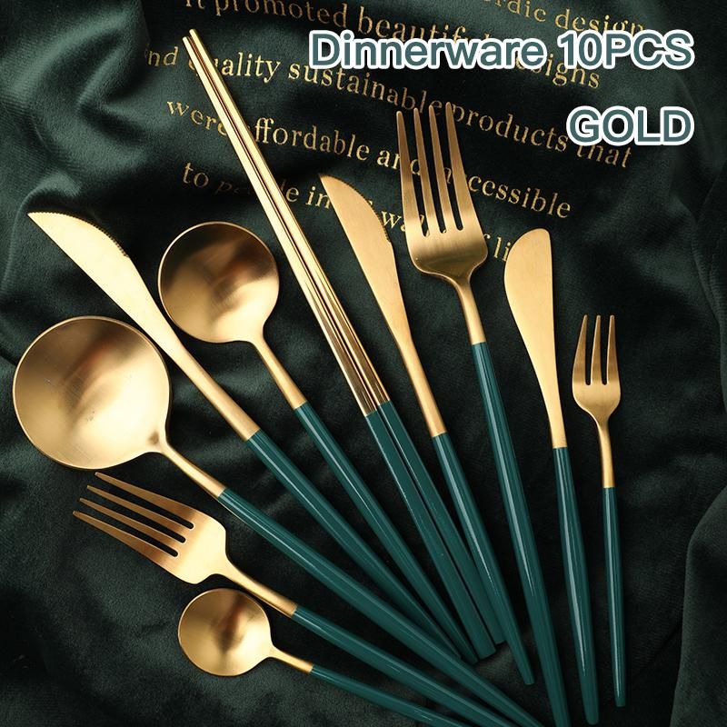 10pcs Set Gold