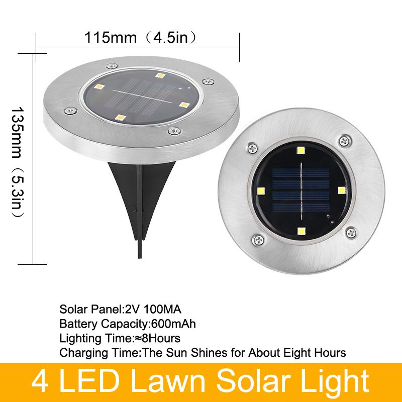 4 LED Çim Güneş Işığı