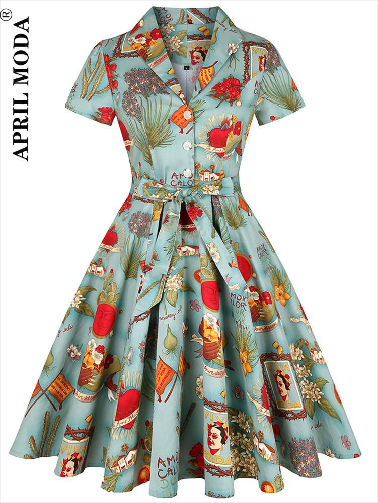 Vestidos de túnica vintage de los 50 de los 60 Summer Pin
