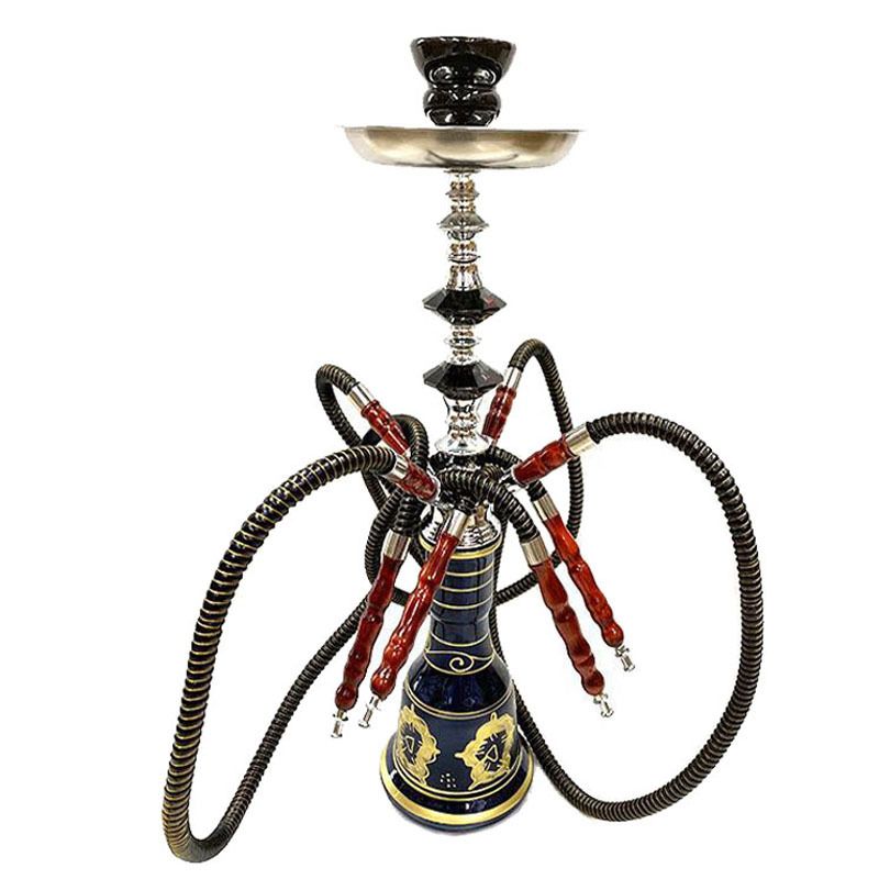 Factory 4 Pipe Glass Medium Shisha Hookah Set Galss Water Pipe From