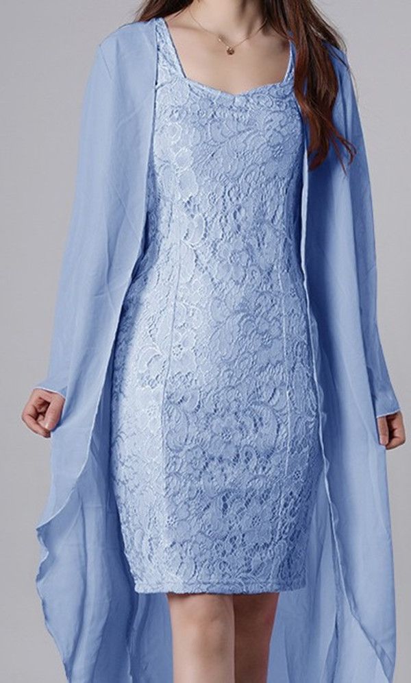 Compre Vestidos Casuales Vestido Formal Para Las Mujeres 2021 2 Unids / Set  De La Rodilla Longitud De Encaje Fiesta De Boda Madre De La Novia Con  Cardigan A 19,81 € Del Huashengg | Es.Dhgate.Com