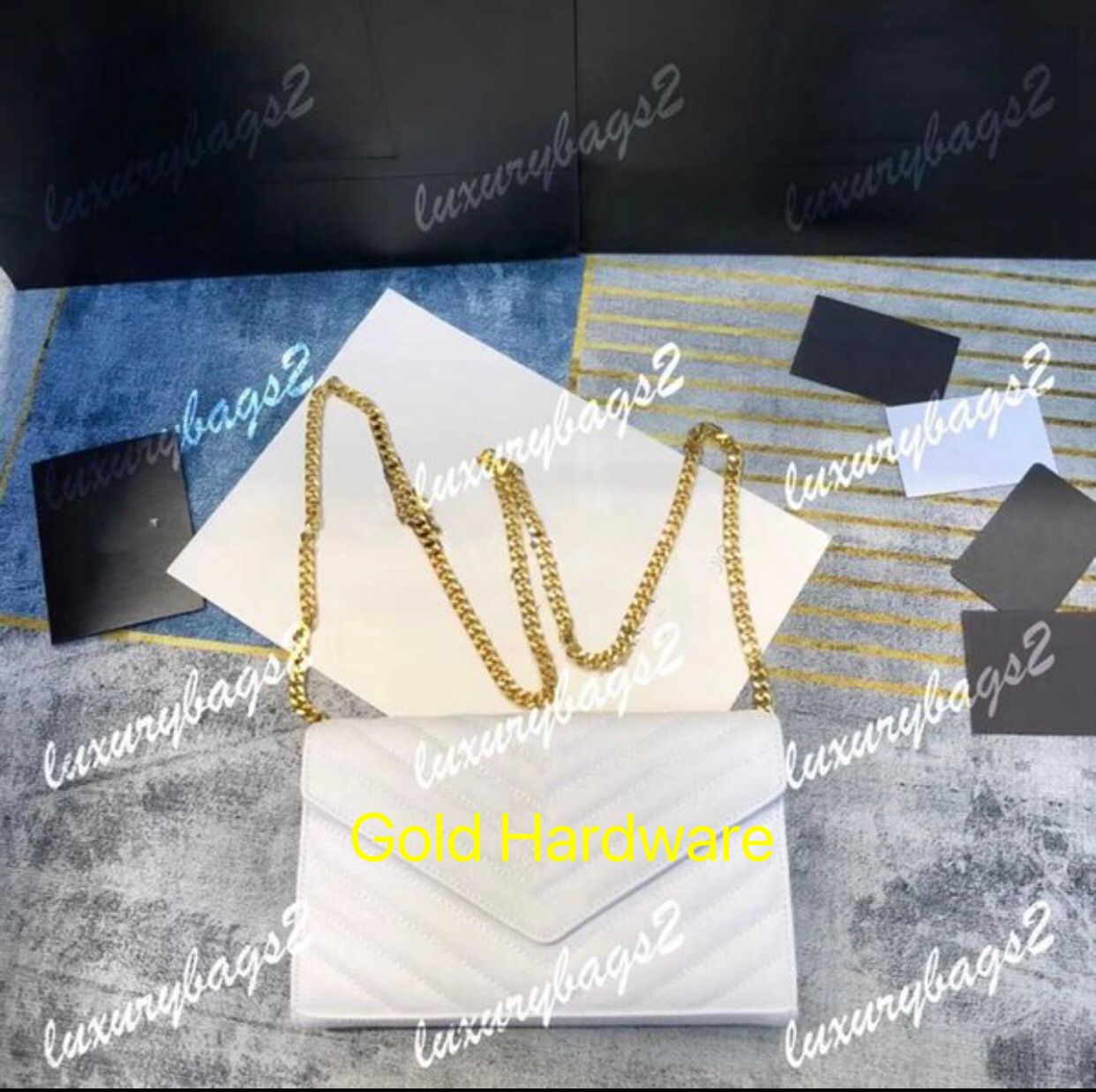 Chain Bag--Whiite Gold Hardware