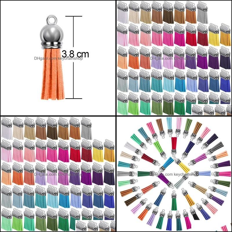 250Pcs/Set Keychain Tassels Bulk Colored Leather Tassel Pendants