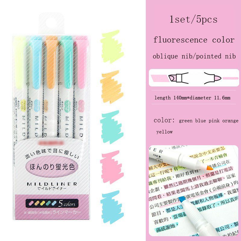 5 sets of fluorescent colors