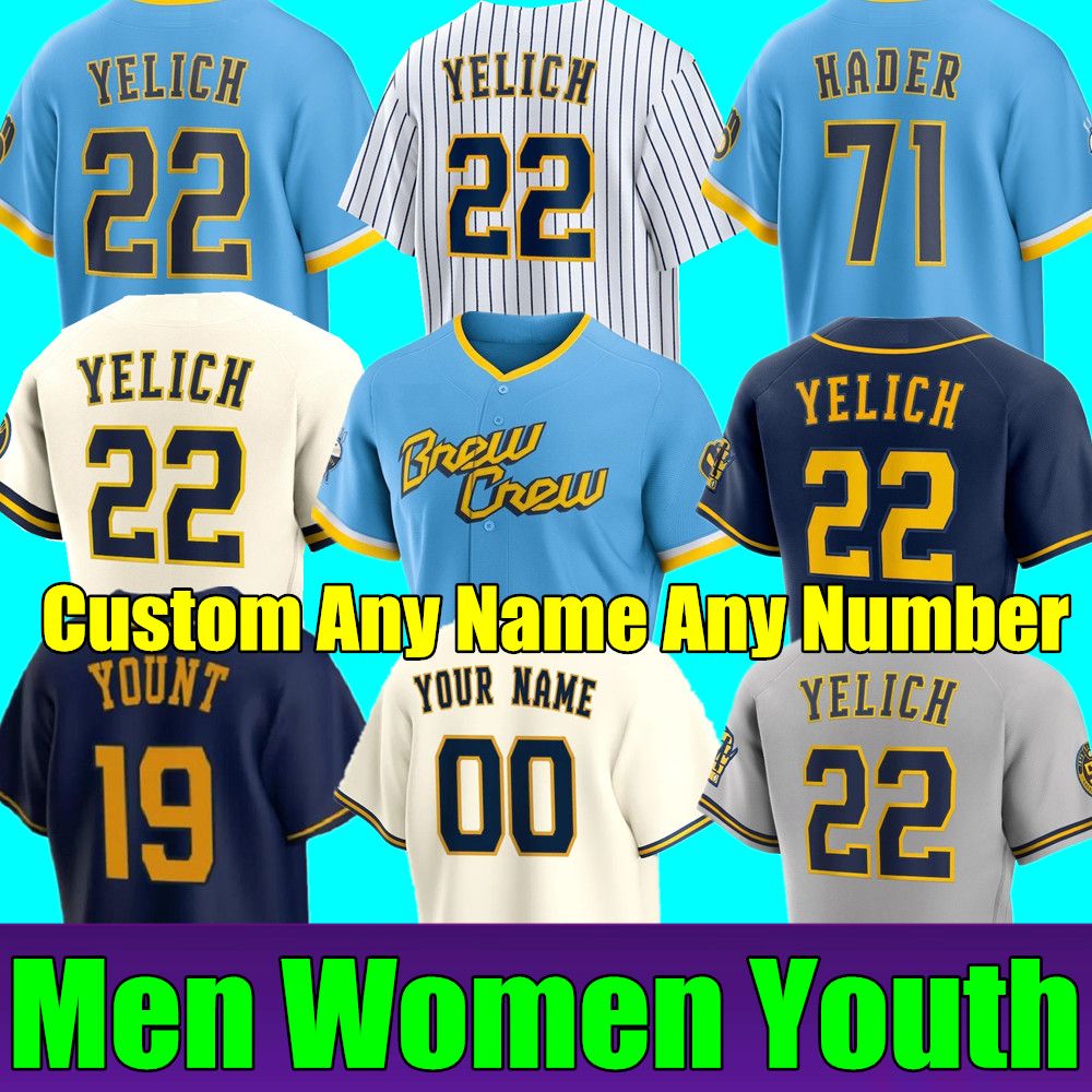2022 City Connect Men Women Youth Christian Yelich Jersey ADAMES 71 JOSH  HADER MILWAUKEE RYAN BRAUN BREWERS JUSTIN SMOAK LORENZO ROBIN ERIC YARDLET  Baseball Jerseys From Tdsports, $14.84