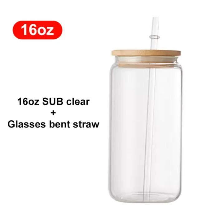 16oz clear with lids and straws