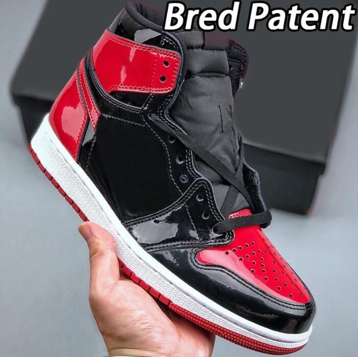 With Box Bred Patent Dark Mocha 1 Basketball Shoes 1s Sneakers 11s Men Sports Trainers Light Smoke Grey University Blue Bubble Gum High Cool Grey US