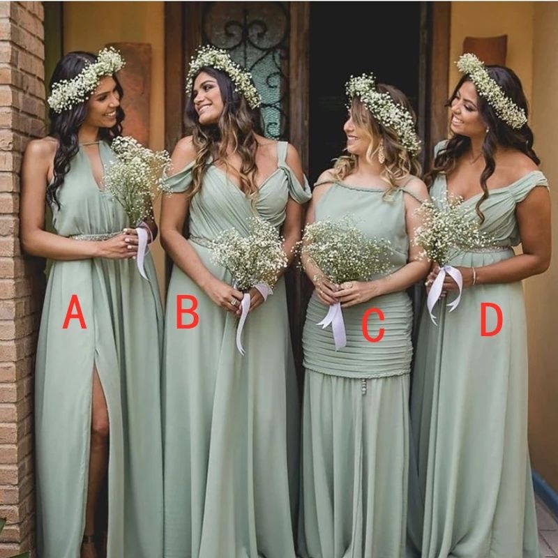 Green Bohemian Bridesmaid Dresses