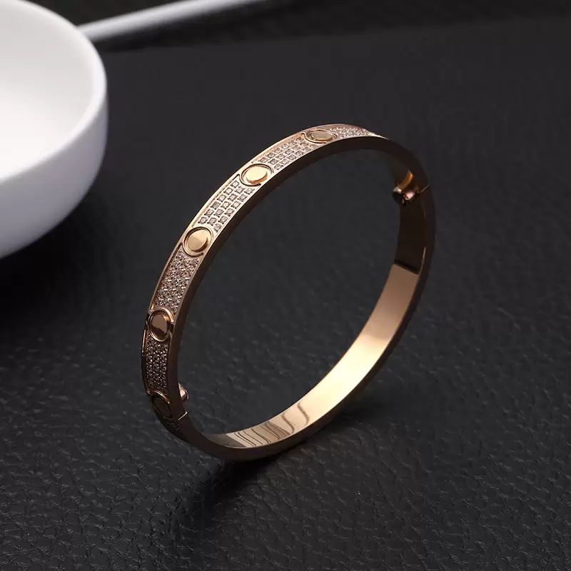 16# Rose Gold 3 صفوف من الحجر