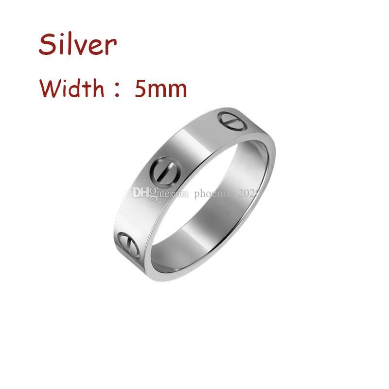 Silver (5mm)-LOVE Ring