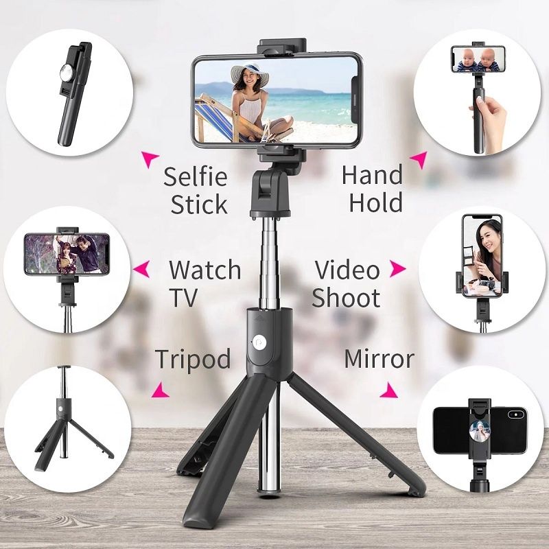 Wholesale like mirror mini selfie stick handheld monopod for Iphone &  Android Cellphone