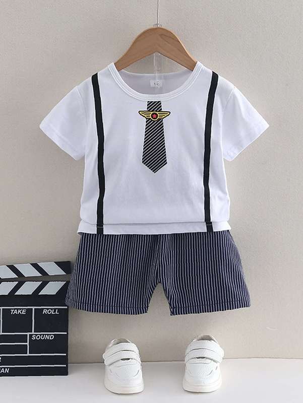 Letter Graphic Contrast Tape Tee 