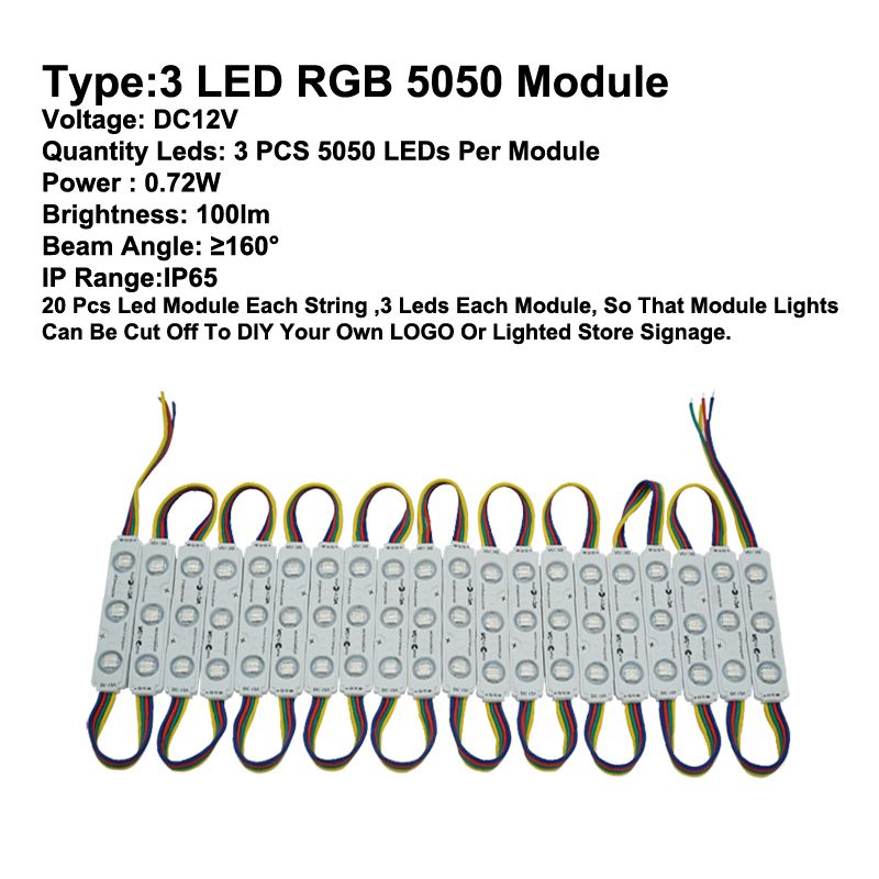 RGB 5050 3 Module LED