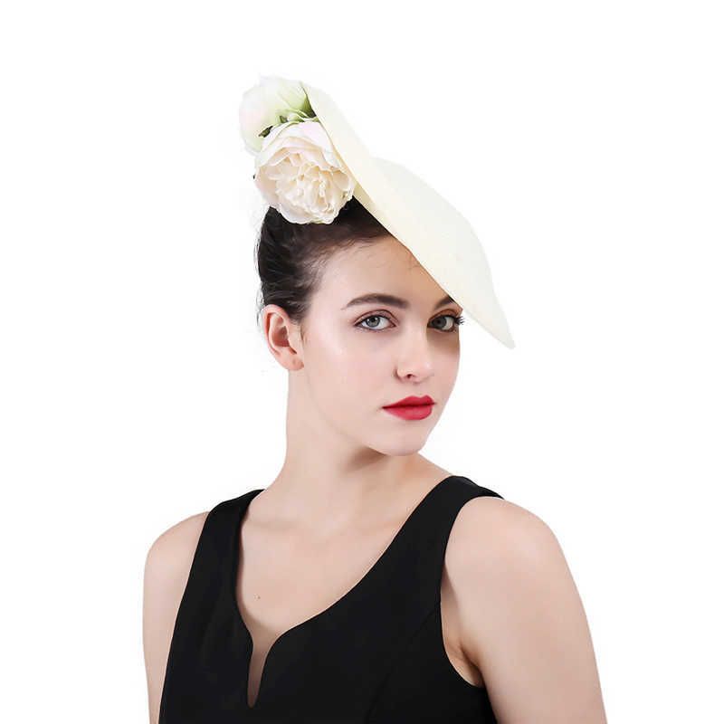 Ivory Sinamay Disc Fascinator Hat UK 