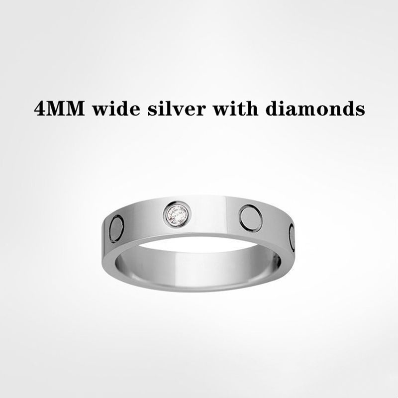 Zilver (4 mm) -3 diamanten