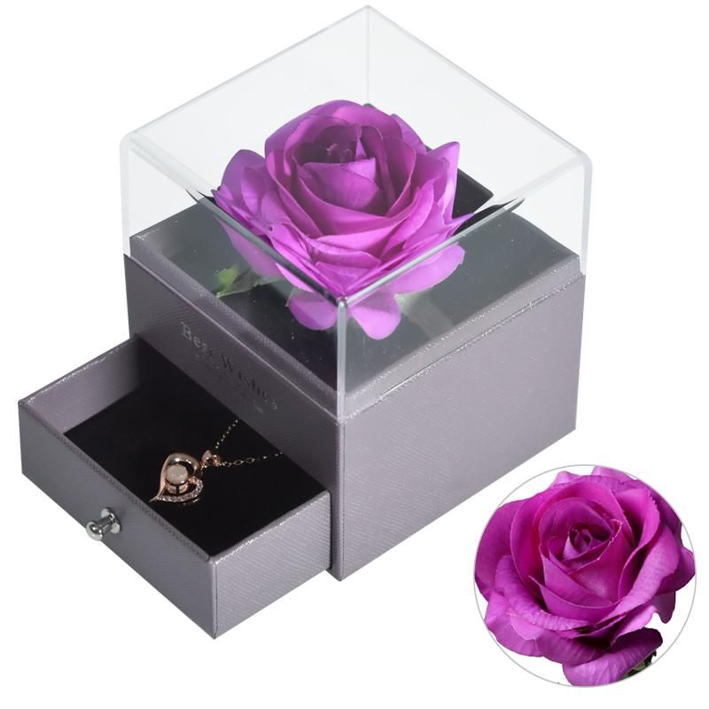 Rose en soie violette