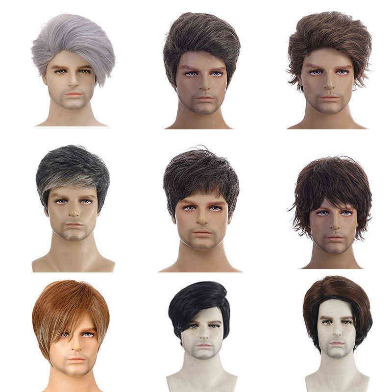 Your Style Synthtic Mens Short Pixie Cut Haircuts Fluffy Hair Wig Man Boy Male Layered Wig Cosplay Halloween Brown Black H220512 Your Style Synthtic Mens Short Pixie Cut Haircuts Fluffy Hair Wig Man Boy Male Layered Wig Cosplay Halloween Brown Black H220512