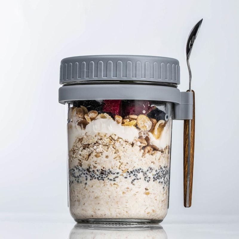 Overnight Oats Jars with Lid and Spoon 10 Oz 300ml Oatmeal Container with  Measurement Marks Mason Jar with Lid for Cereal Milk - China Mason Jar and  10oz Glass Mason Jar price