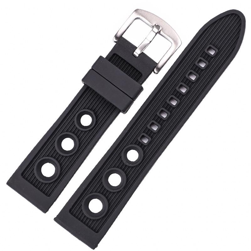 Black Silver Buckle 22mm