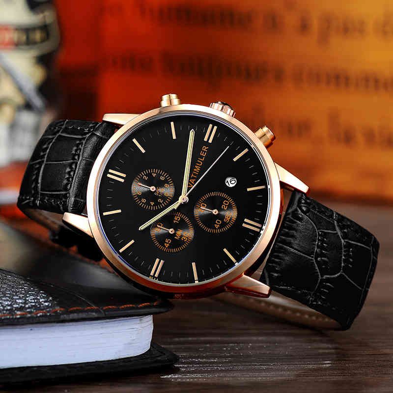 Rose Gold Case+ Black Dial+black Band