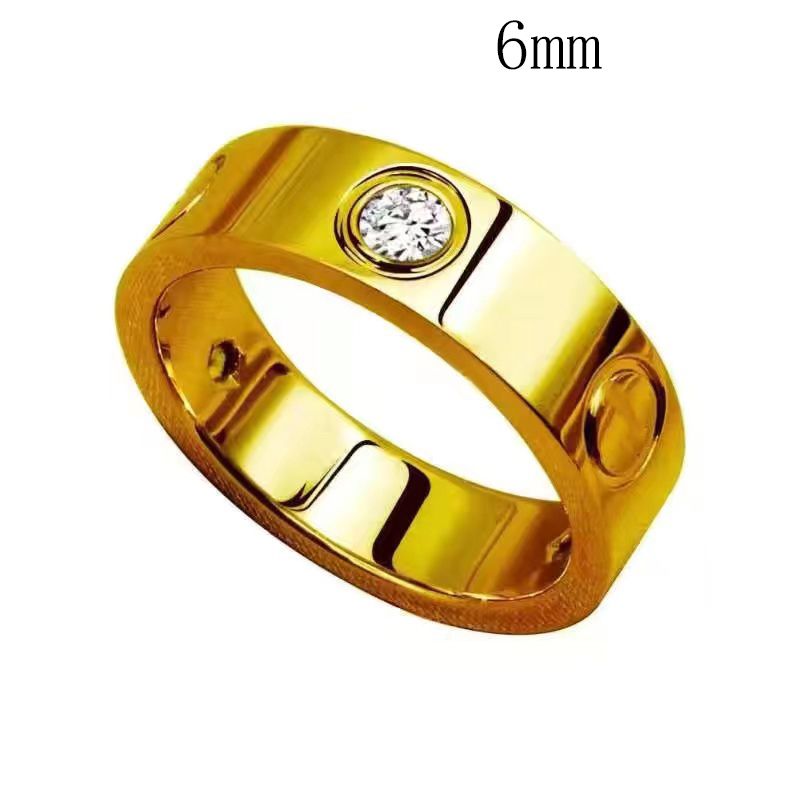 6mm goud met diamant