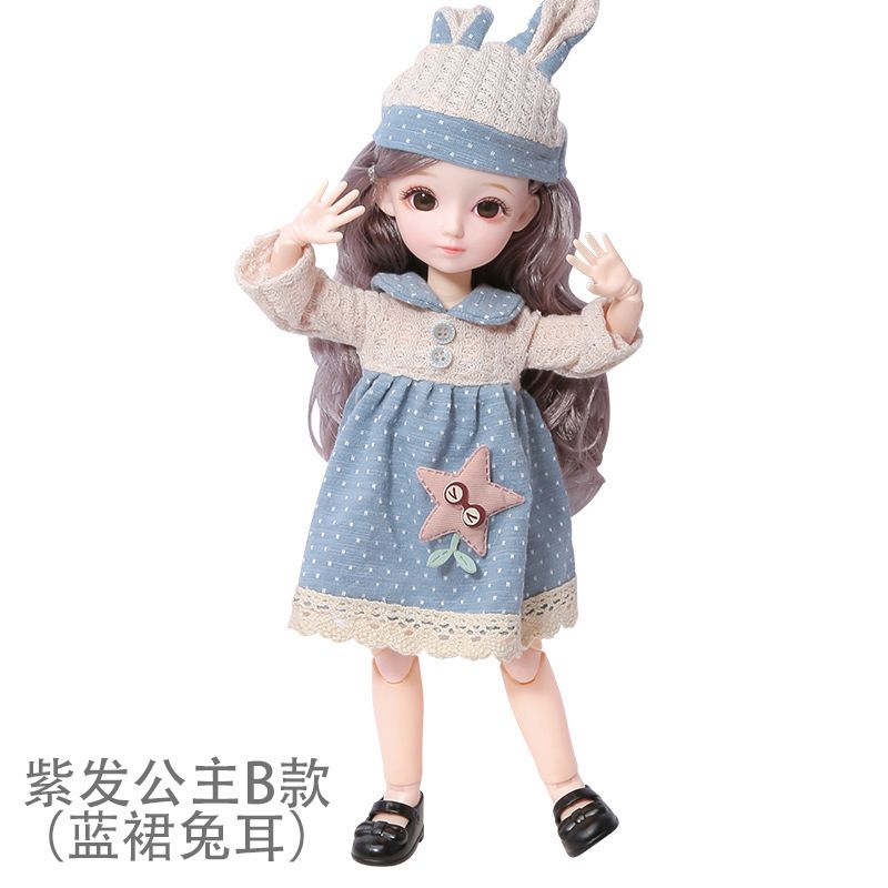 f Bleu Robe-poupée avec des vêtements