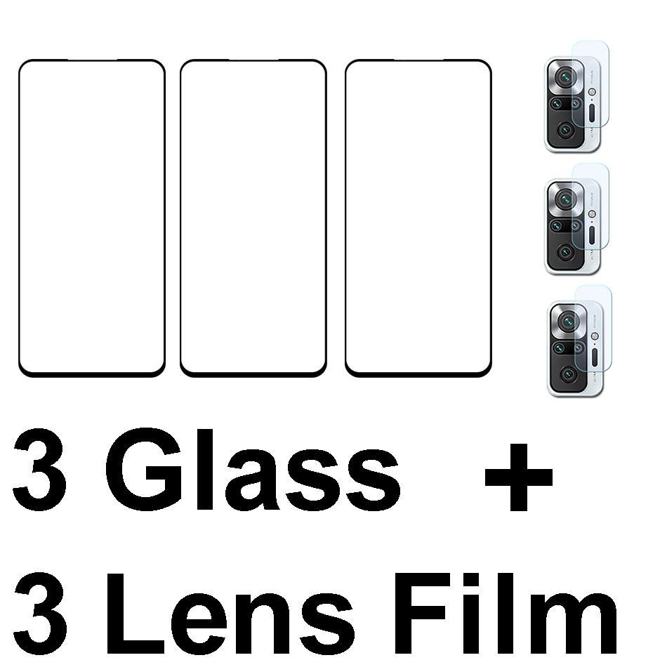 3 개의 유리 3 Len Film-Redmi 10 Prime-for