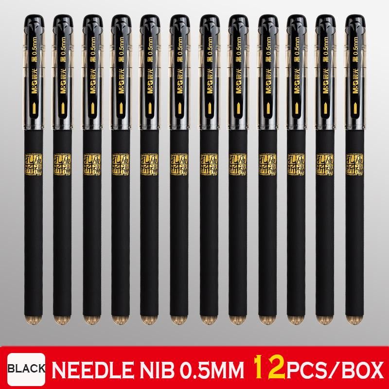 12 schwarze Stifte.