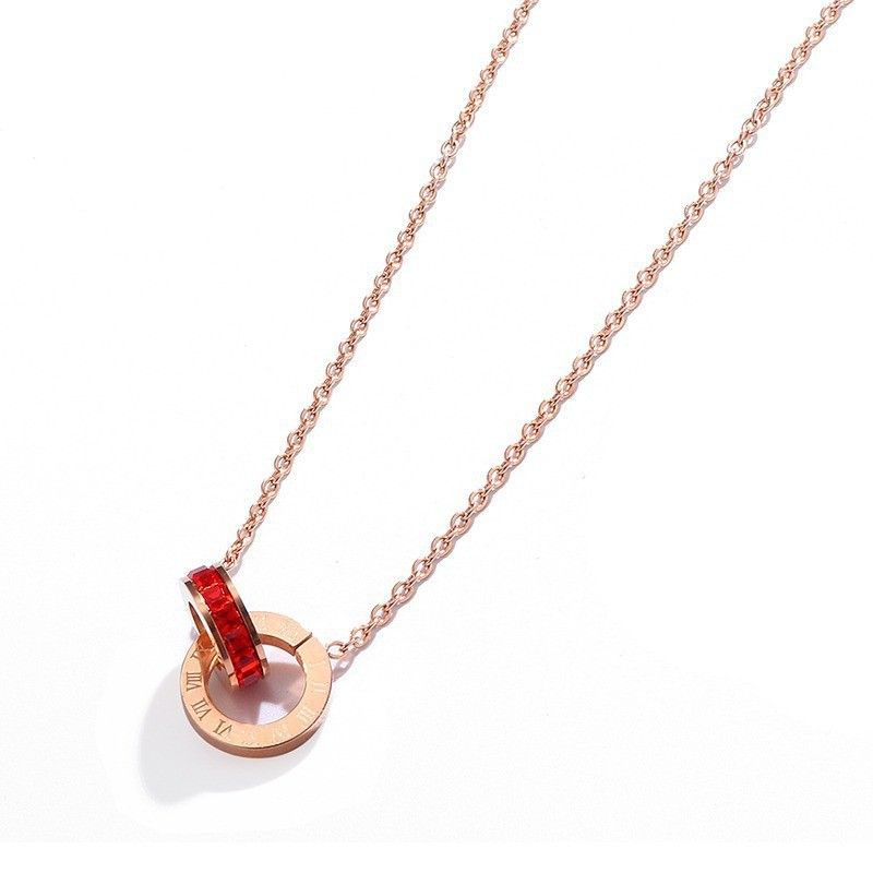Rose Gold Red Necklace(No Box)