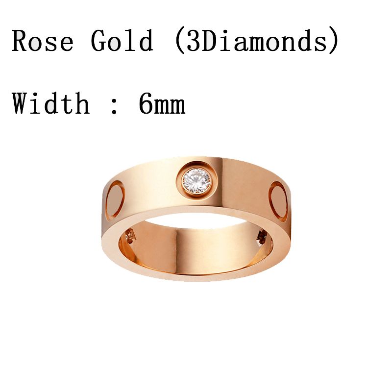 Rose Gold#6mm#3 Diamonds