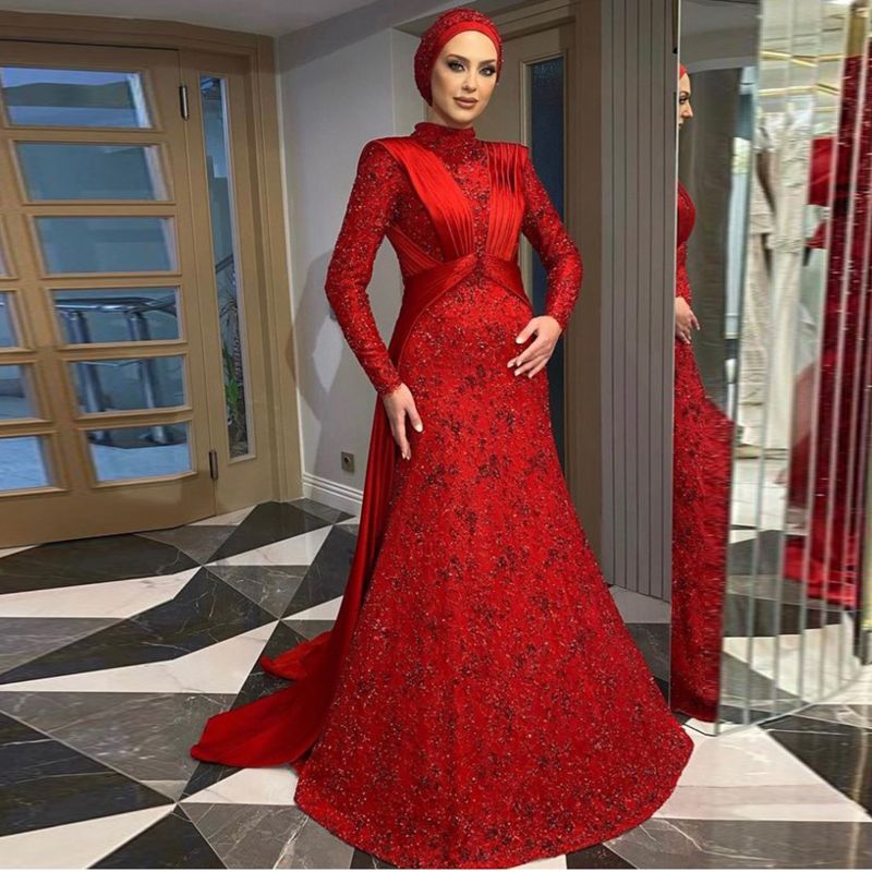 Red Muslim Evening Dresses With 